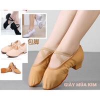 GIÀY MÚA Ballet có GÓT 3 Cm cho nữ / Giày Múa Chuyên Nghiệp Đế bọc Da bò / HÀNG CAO CẤP