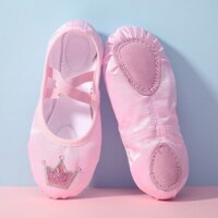 Giày Múa Ballet Trẻ Em Hình Vương Miện (Hàng Nhập)