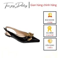 Giày mũi nhọn bệt nữ hở gót giày đẹp charm xich thời trang, màu hot 2022- tiemgiaydazzling DA760