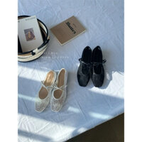 Giày Mũi Vuông Lưới Độn Đế Xinh