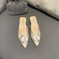 Giày Muller đi bên ngoài gót vừa bít mũi nữ hàng hiệu Giày nửa thoải mái cho người lười thời trang thường ngày dễ phối khí chất