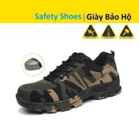 Giày Nam Bảo Hộ Lao Động ,( Mũi, ĐếThép) Dáng Đẹp -Chống Đinh,Va Đập,(Tăng 1Size)-Giày Công Trình GBH12 Màu Bộ Đội