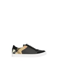 Giày Nam Burberry Leather Suede House Check Cotton Sneakers 'Black'