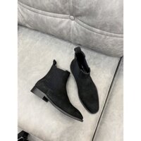 GIÀY NAM CHELSEA BOOT CAO CỔ DA LỘN, MŨI TRÒN ĐẾ GỖ