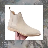 Giày Nam Chelsea Boots vật liệu Da Lộn Màu Tan, Đế cao su đặc Đúc 3.5cm, thiết kế Thời Trang