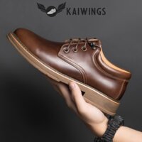 Giày Nam Cổ Thấp Da Bò Thật Đẹp Cao Cấp KAIWINGS Giày Đốc Nam Kiểu Hàn Quốc Chất Chơi GVN07