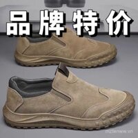 Giày Nam công trường Giày Công Sở Kiểu Mới Mùa Xuân Giày bảo hộ lao động bít mũi chịu mài mòn Giày bảo hộ lao động dụng cụ đạp chống trượt Giày thể thao lười nhẹ thời gian giới hạn 1015