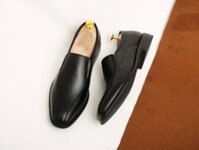 Giày Nam Da Bò Dáng Giày Lười Thêu Tay Thời Trang SGN21 Black