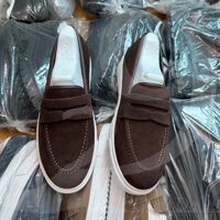 Giày Nam Da Thật Màu Nâu, Giày Lười Không Cần Dây Buộc, Thông Thoáng, Hợp Với Mọi Outfit Ngày Hè - 9G133