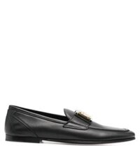 Giày Nam Dolce & Gabanna Logo-Plaque Leather Loafers 'Black'
