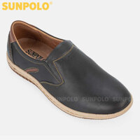 Giày Nam, Giày Lười da Bò SUNPOLO SPH423 Xanh navy, Nâu - 39 - Màu Xanh Navy
