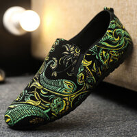 Giày Nam Giày Nam Một Chân 1108 Phong Cách Quốc Gia 3.18 Giày Lười Thêu Lái Xe Hợp Thời Trang Giày Đậu Hà Lan Size Lớn Giày Thường Ngày Giày Loafers Nam