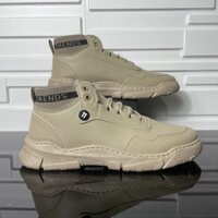 Giày nam - Giày sneaker da cao cổ màu kem CC17
