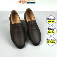 Giày nam HQC SHOES da bò nappa đế khâu siêu bền GL-016 Đen-Nâu