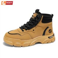 Giày Nam Lucky Bốt Thời Trang Cao Cổ, Giày Nam Phong Cách Retro Anh Quốc - Giày Nam Thời Trang Giày Da Chống Thấm Nước