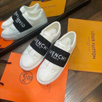 Giày Nam Lười -Giày Sneakers Màu Trắng[ẢNH THẬT ]Phối Chun in Chữ Nổi  38-43