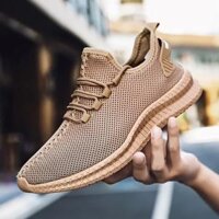 Giày nam lưới Giày thể thao nam màu trắng thoáng khí Giày tennis nam ngoại cỡ đi bộ màu đen nhẹ hợp thời trang zapatilla Hombre