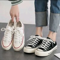 Giày Nam Nữ SNEAKE Cổ Thấp Vải CANVAS, Giày Học Sinh Đế Bằng