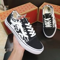 Giày Nam Nữ_Giày 𝐕𝐀𝐍𝐒 old skool skulls đầu lâu , Giày Vans đen hình đầu lâu mới 2022