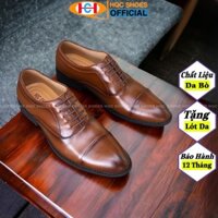 Giày nam oxford công sở da bò nappa đế khâu siêu bền HQC SHOES GT-339 Đen