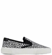 Giày Nam Saint Laurent Venice Slip On Sneakers In Sparkle-print Canvas 'White'
