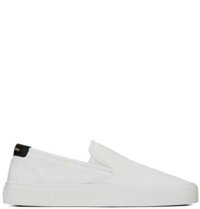 Giày Nam Saint Laurent Venice Slip On Sneakers In Canvas Leather 'Optic White'