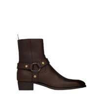 Giày Nam Saint Laurent Wyatt Harness Boots 'Dark Chocolate'