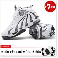 Giày Nam Tăng Chiều Cao 7cm Xoắn Kẹo +2 Đôi Tất Khử Mùi T2401TR