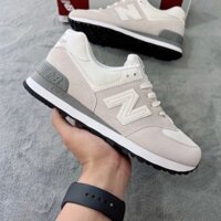 Giày New Balance 574 White Black, Giày NB 574 xám đen da lộn Cao Cấp Cổ Thấp Siêu Hot Full Box Bill