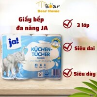 Giấy nhà bếp Đa năng JA 3 lớp siêu dai, siêu dày bịch 4 cuộn