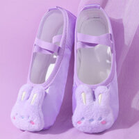 Giày nhảy múa đế mềm dễ thương Satin Purple Bunny mới