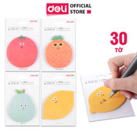 Giấy nhớ giấy nhắn hình hoa quả 73mm x 60mm Deli - Giấy note ghi chú -  1 tệp - 25601 - Qủa chanh