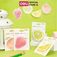 Giấy nhớ giấy nhắn note hình  hoa quả trái cây đáng yêu Deli - Đào Chanh Dâu Cam - Phù hợp cho học sinh, văn phòng - 110x80mm - 21538 - Ngẫu nhiên