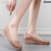 △Giày nhựa bít mũi đế xuồng cao thời trang đi biển cho nữ
