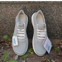GIÀY NHỰA CROCS LITERIDE PACER XỊN ĐÉT CHO NAM VÀ NỮ MÀU TRẮNG BẠC, FULL BOX