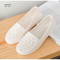 Giày nhựa đi mưa, đi biển - Chất liệu siêu nhẹ - GN10 - GN10-Trắng hoa nhỏ - 39