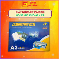 Giấy Nhựa Ép Plastic 80/55 Mic 100 tờ - Khổ A2/A3 - Chính Hãng Yidu