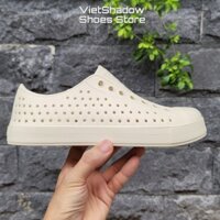 Giày nhựa Native nam nữ - Chất liệu nhựa xốp EVA siêu nhẹ, không thấm nước - Màu trắng kem