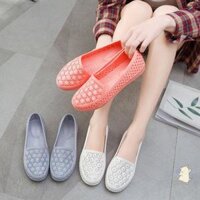 Giày nhựa nữ đi mưa thời trang, giày y tá nữ siêu êm - Cam - 37