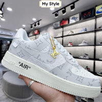 Giày _Nike Air Force 1 Lv xám, giày AF1 xám đế Air bản cao cấp full box bill phụ kiện