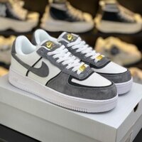 Giày _Nike Air Force 1 Vải Da Lộn Xám Lông Chuột , Giày AF1 Da Lộn Lông Chuột Bản S.Cấp Full Bill Box