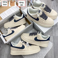 Giày _Nike Air Force 1 Vải Canvas Navy Bản S.Cấp , Giày Thể Thao Sneaker AF1 Canvas Vệt Tím Tham Đế Air Đủ Size full box