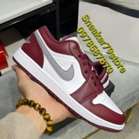 Giày Nike Air Jordan 1 Low White Bordeaux 553558-615 Nam/Nữ (M/W) - AUTHENTIC SHOES - Chính Hãng - FullBox