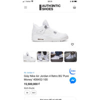 Giày Nike Air Jordan 4 Retro BG ‘Pure Money’ 408452-100