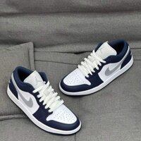 Giày Nike Nam Nữ Chính Hãng - Air Jordan 1 Low GS - Màu Trắng/Xanh | JapanSport 553560-141