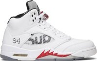 Giày Nike Supreme x Air Jordan 5 Retro ‘White’ 824371-101