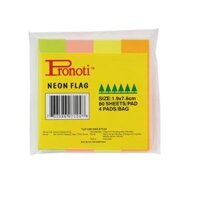 Giấy note 4 màu dạ quang Pronoti 19 x 76mm