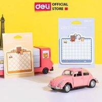 Giấy Note Ghi Chú Cute Đánh Dấu Nhiều Màu Hình Chú Cún Deli - Nhỏ Nhắn Tiện Lợi Dính Chắc Chắn - Màu Ngẫu Nhiên - 21591 - Gấu Nâu
