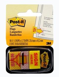 Giấy Note trình ký Sign here Post it 25 x 43mm