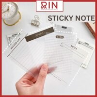 Giấy note trong suốt  giấy ghi nhớ  Giấy ghi chú giấy nhắn TRONG SUỐT cho học sinh, văn phòng - nhiều màumẫu - 95x70mm - Notes